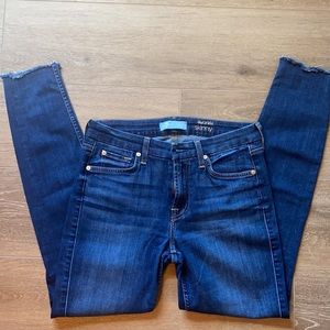 7 For All Man Kind Ankle Skinny Raw Hem
